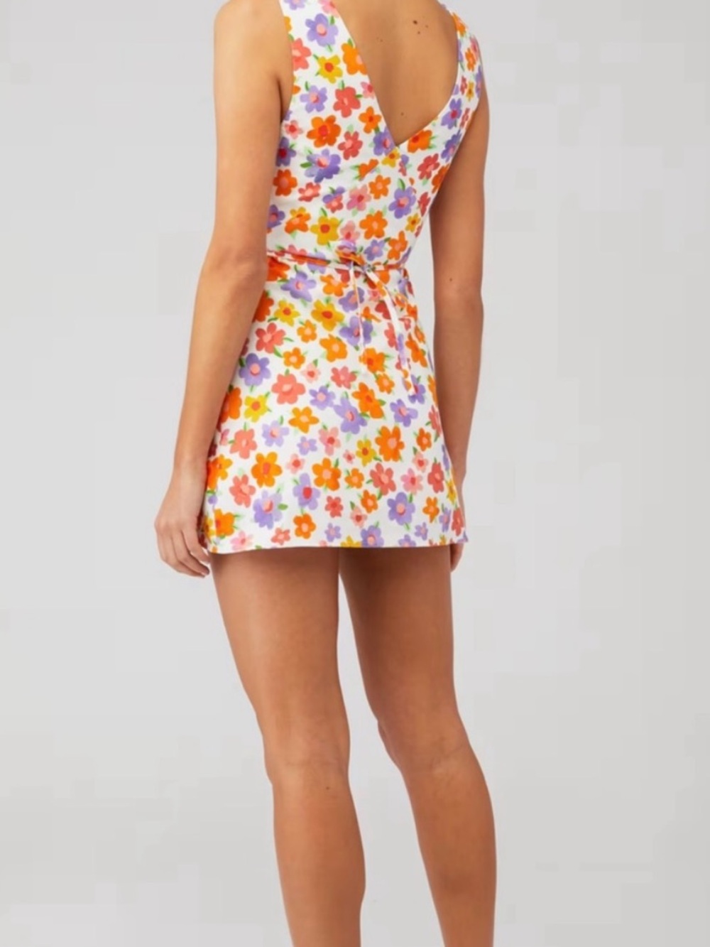 PepperMayo Women's Monday Margs Floral Linen Blend Mini Dress in Blooming Sz 2 - Picture 2 of 11